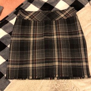 Eddie Bauer plaid mini skirt. Red, black, white.